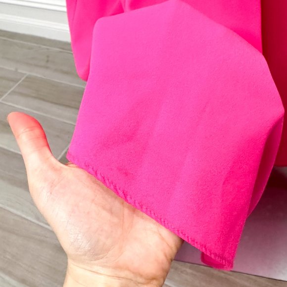 JILL Jill Stuart Plunge Deep V Cross Back Cut Out Maxi Dress Gown in Gossip Pink - Picture 15 of 17